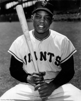 Willie Mays Vintage Signed Photograph. Late career image of Say